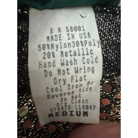 Vintage Joanna Made in USA Metallic Sequin Blouse Top Medium Holiday Party - Picture 10 of 10